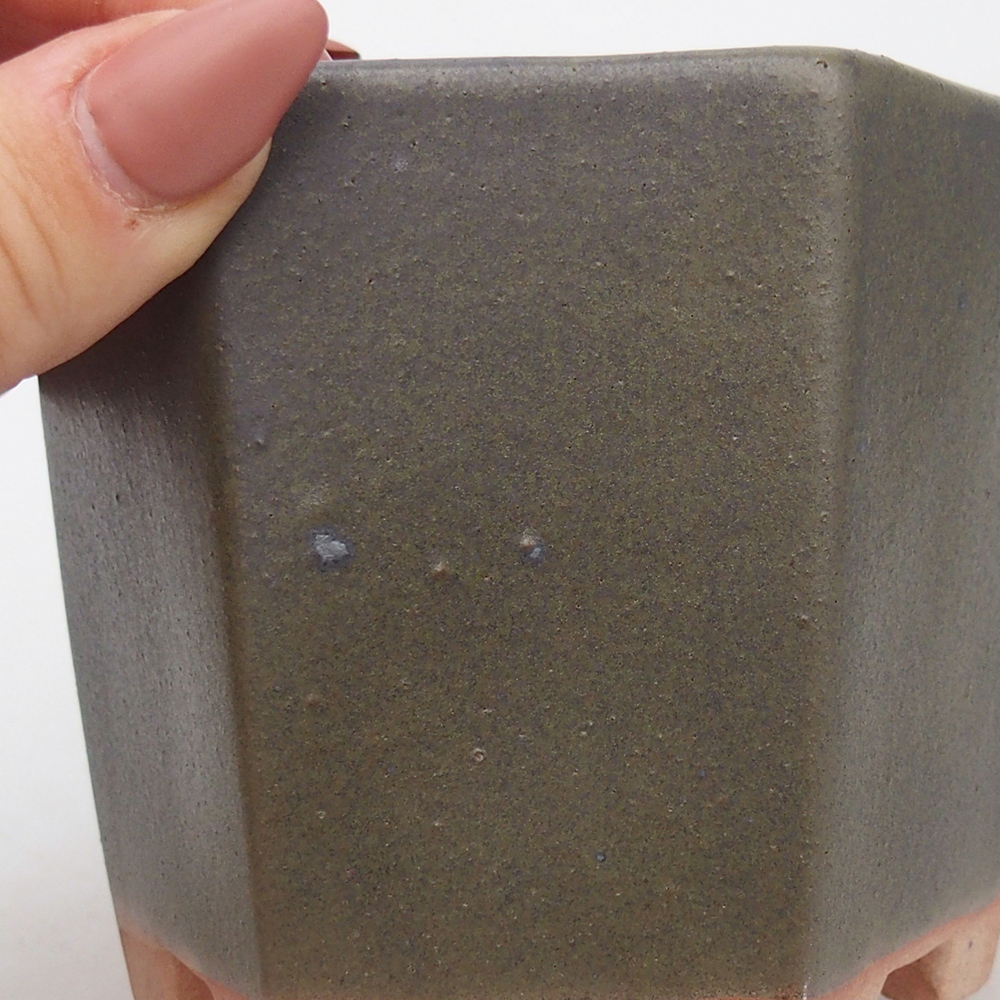 Keramická bonsai miska 9,5 x 8,5  x 8 cm, barva zelená