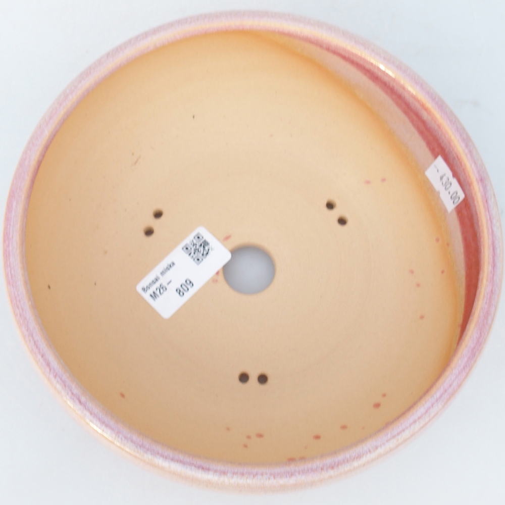 Keramická bonsai miska 18,5 x 18,5 x 6,5 cm, barva růžová