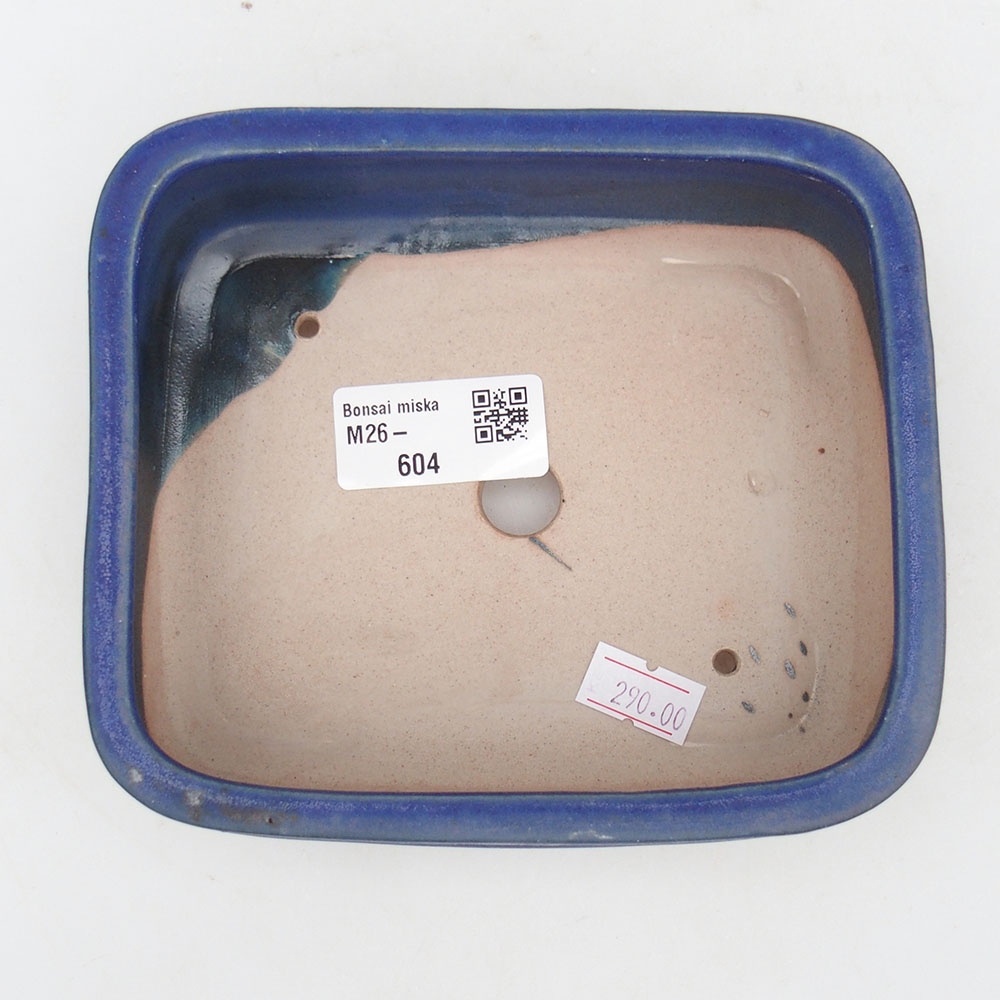 Keramická bonsai miska 14,5 x 12,5 x 4,5 cm, barva modrá