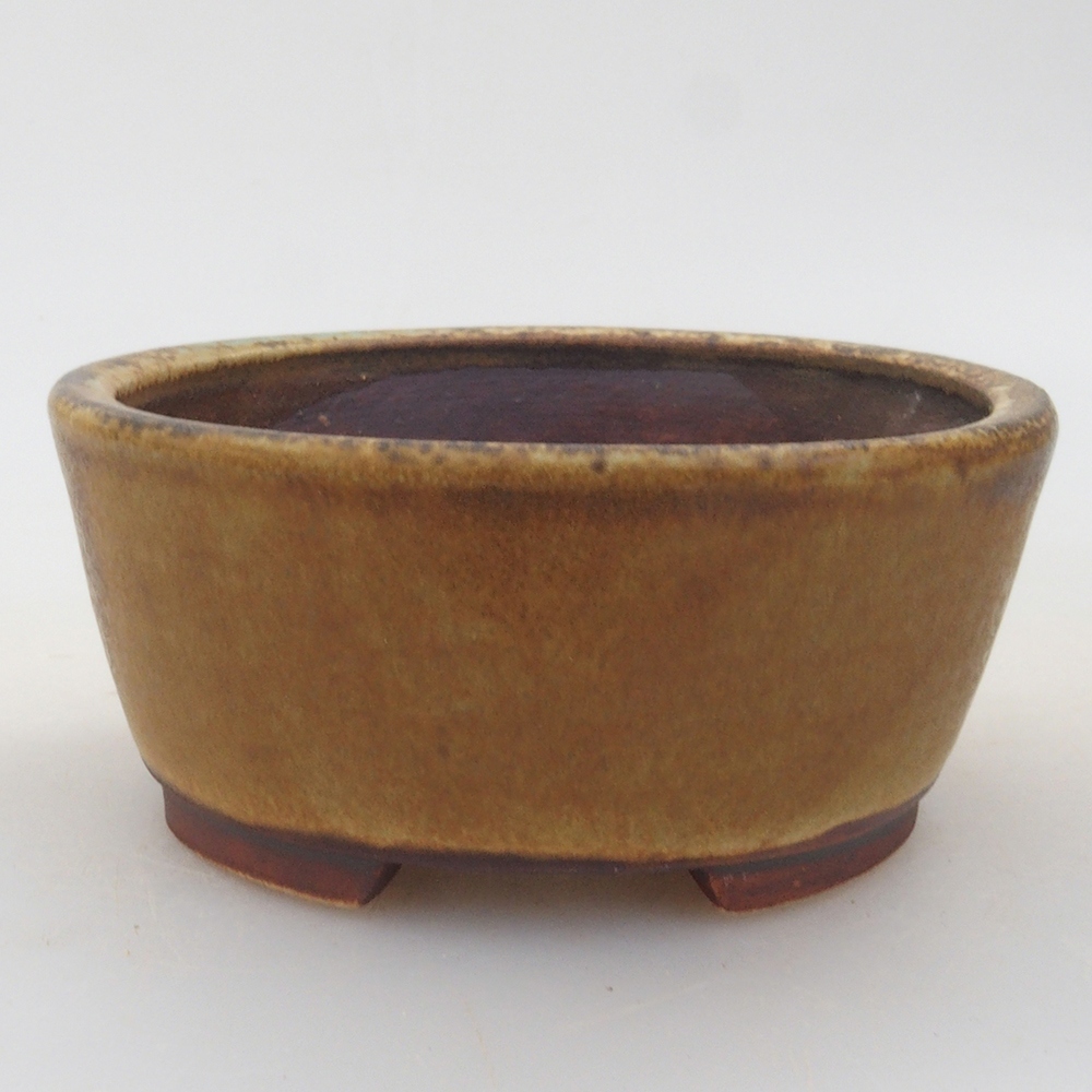 Keramická bonsai miska 10,5 x 9 x 4 cm, barva hnědá