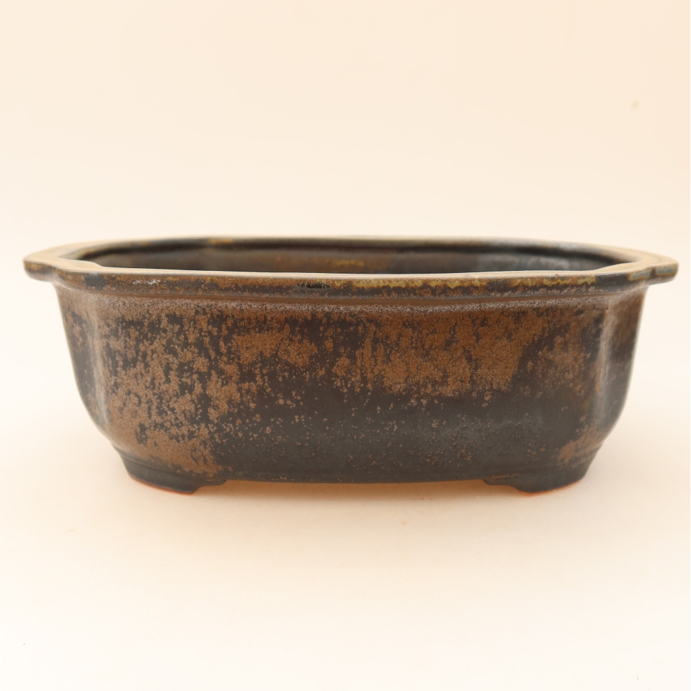 Keramická bonsai miska 22,5 x 17,5 x 7,5 cm, barva hnědá