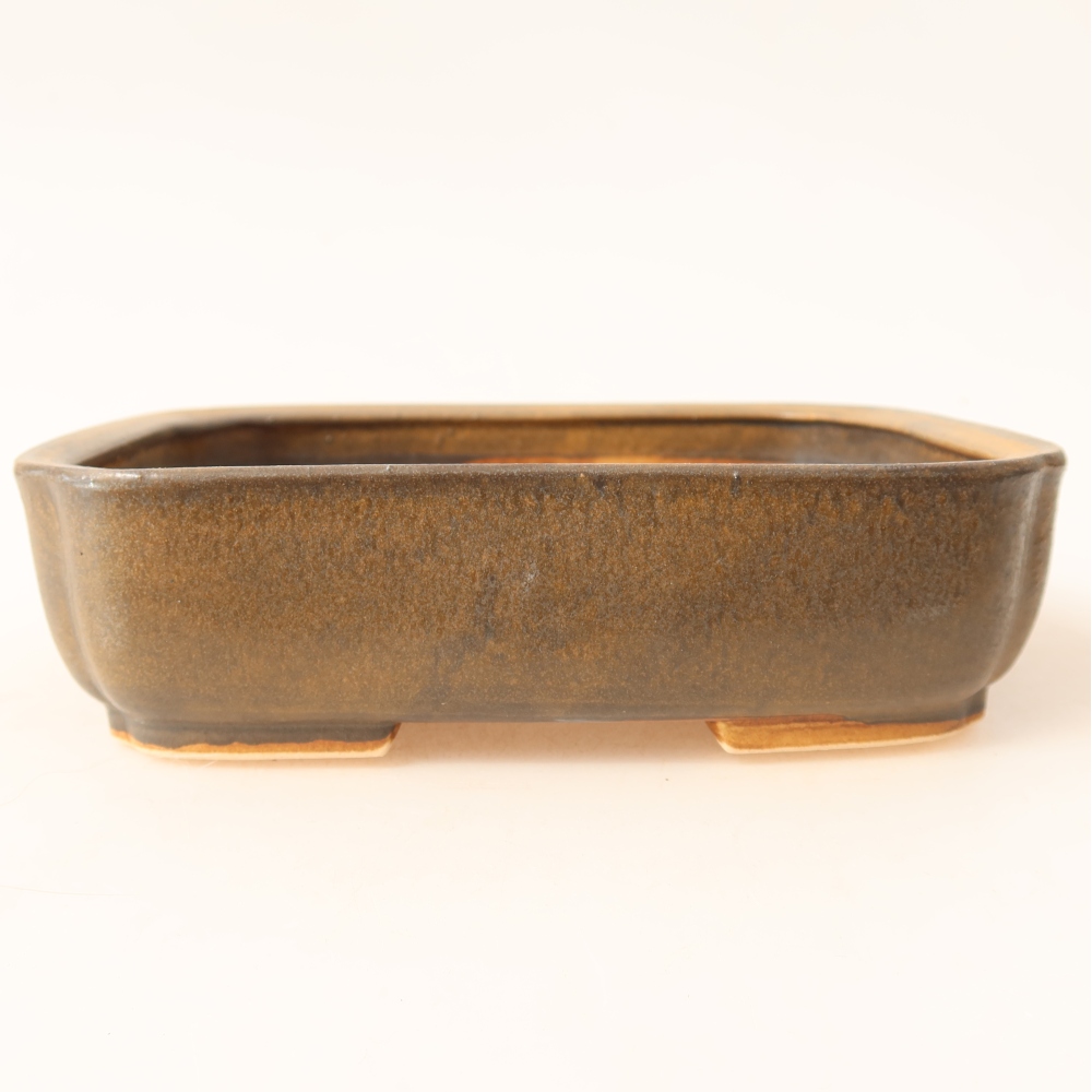 Keramická bonsai miska 18 x 14 x 4,5 cm, barva hnědá