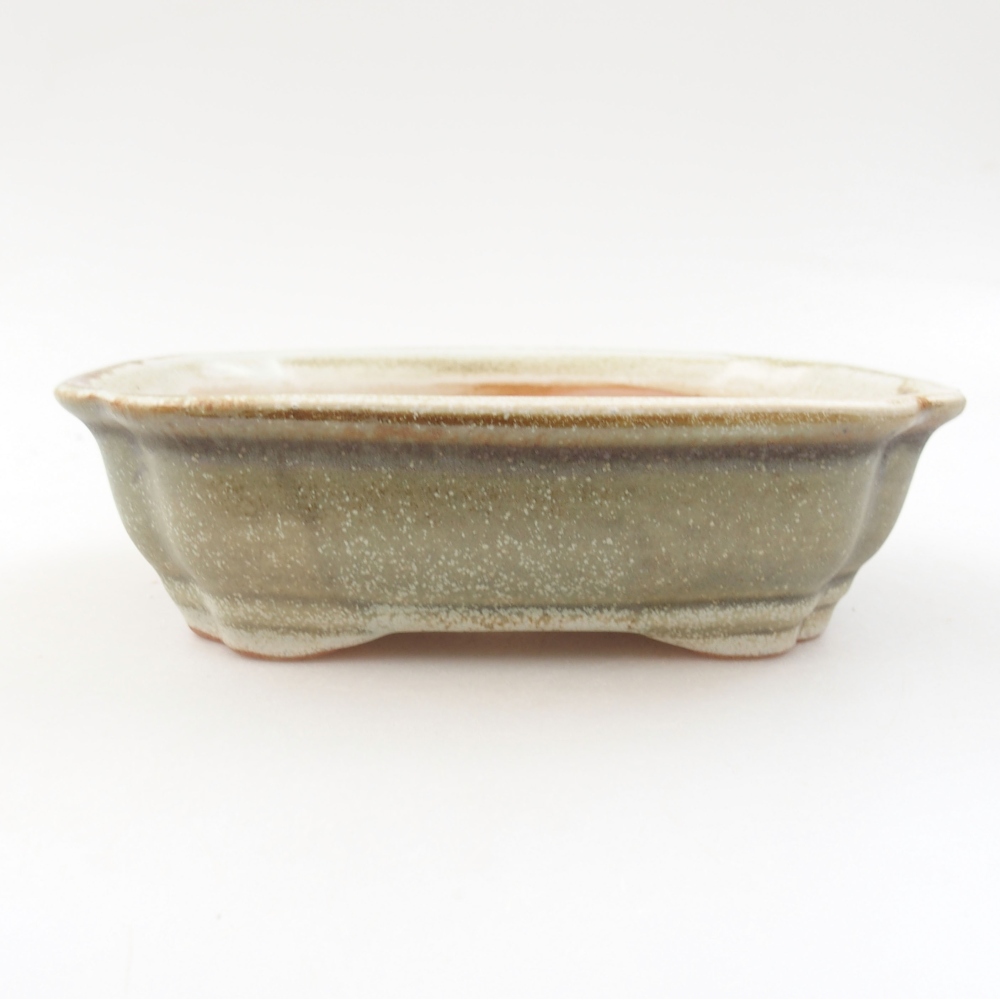 Keramická bonsai miska 16 x 12,5 x 4,5 cm, barva zelená