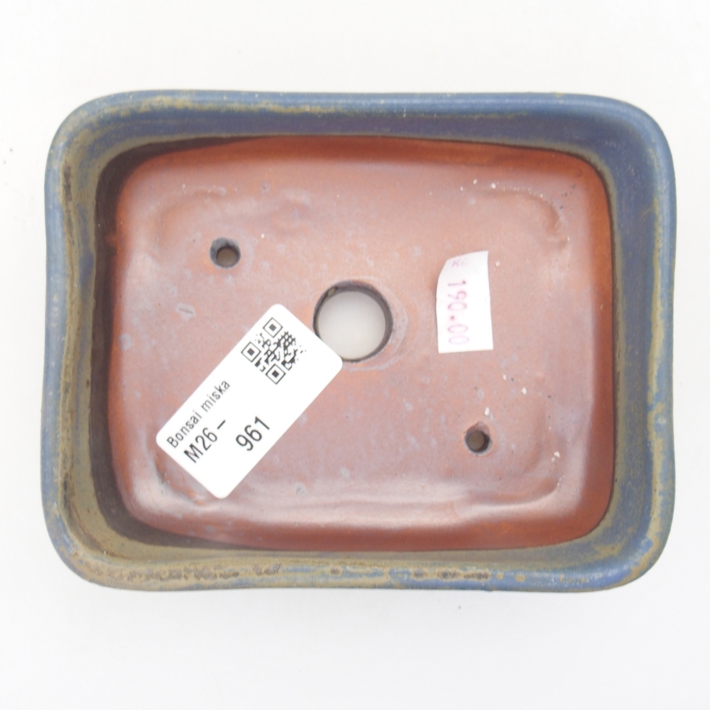 Keramická bonsai miska 12,5 x 9 x 3,5 cm, barva modrá