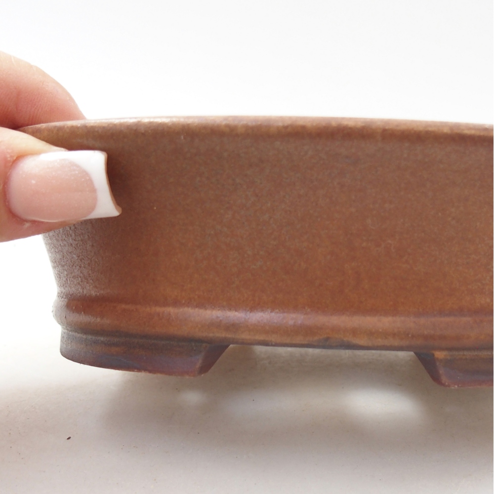 Keramická bonsai miska 14 x 12,5 x 4 cm, barva hnědá