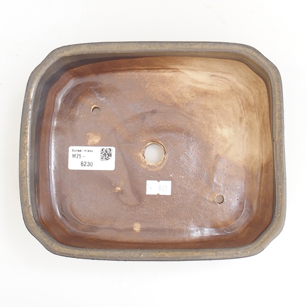 Keramická bonsai miska 21 x 18 x 6 cm, barva hnědá