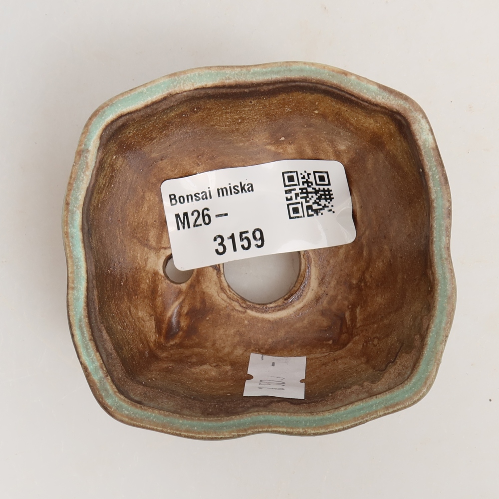 Keramická bonsai miska 7 x 7 x 3,5 cm, barva zelená