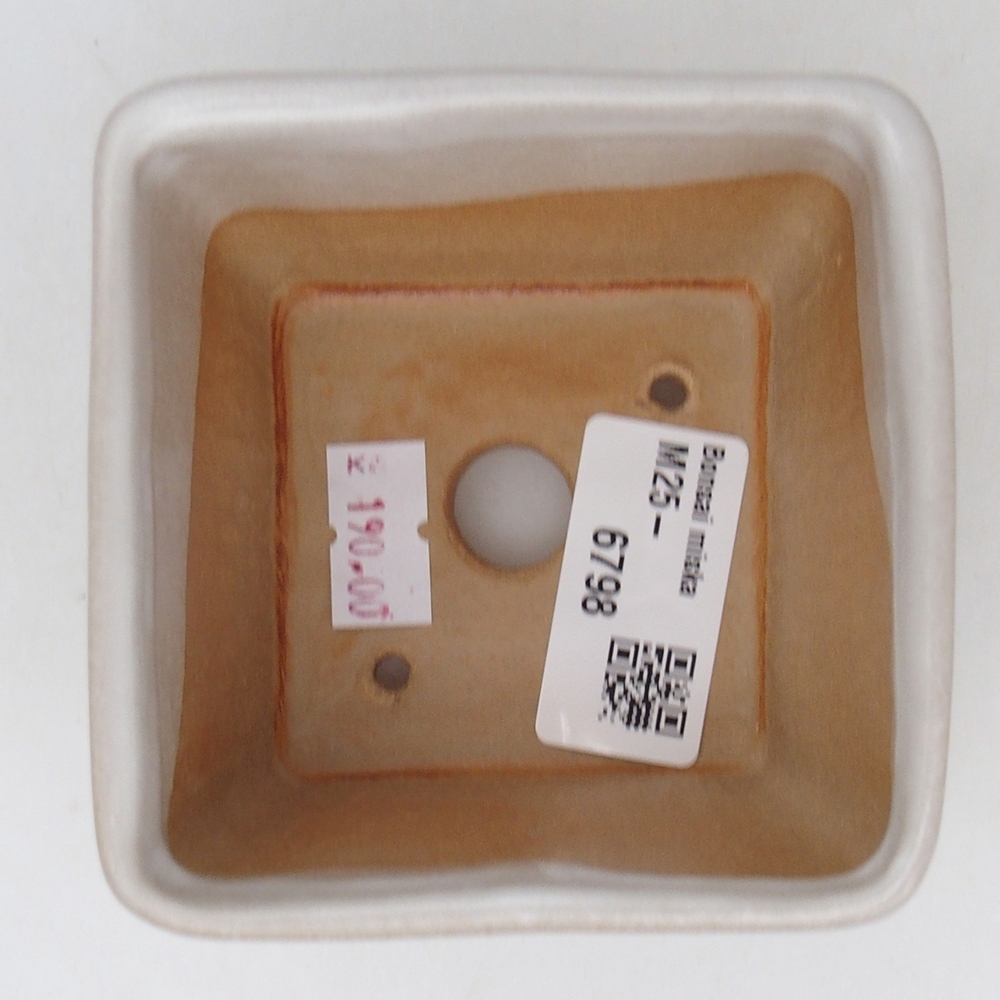 Keramická bonsai miska 8,5 x 8,5  x 6 cm, barva bílá