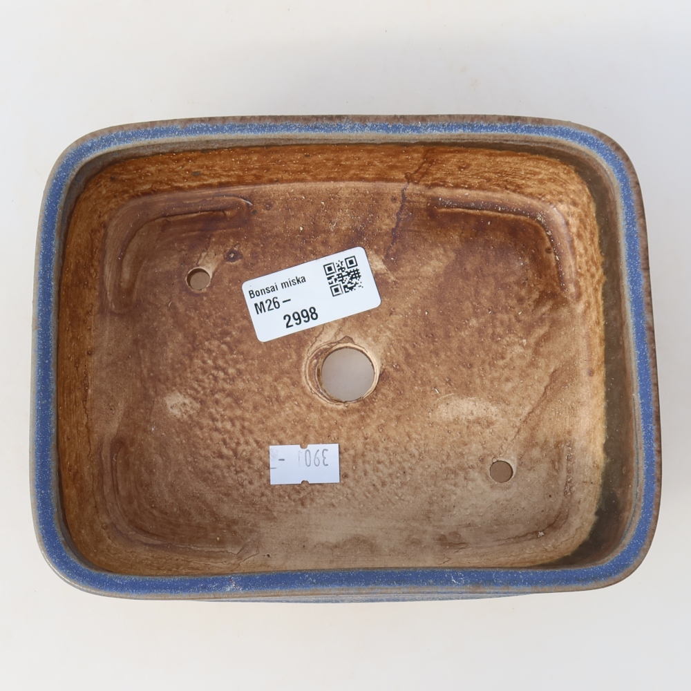 Keramická bonsai miska 17 x 13,5 x 4,5 cm, barva modrá