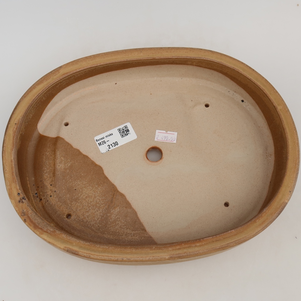 Keramická bonsai miska 27 x 21 x 5,5 cm, barva béžová