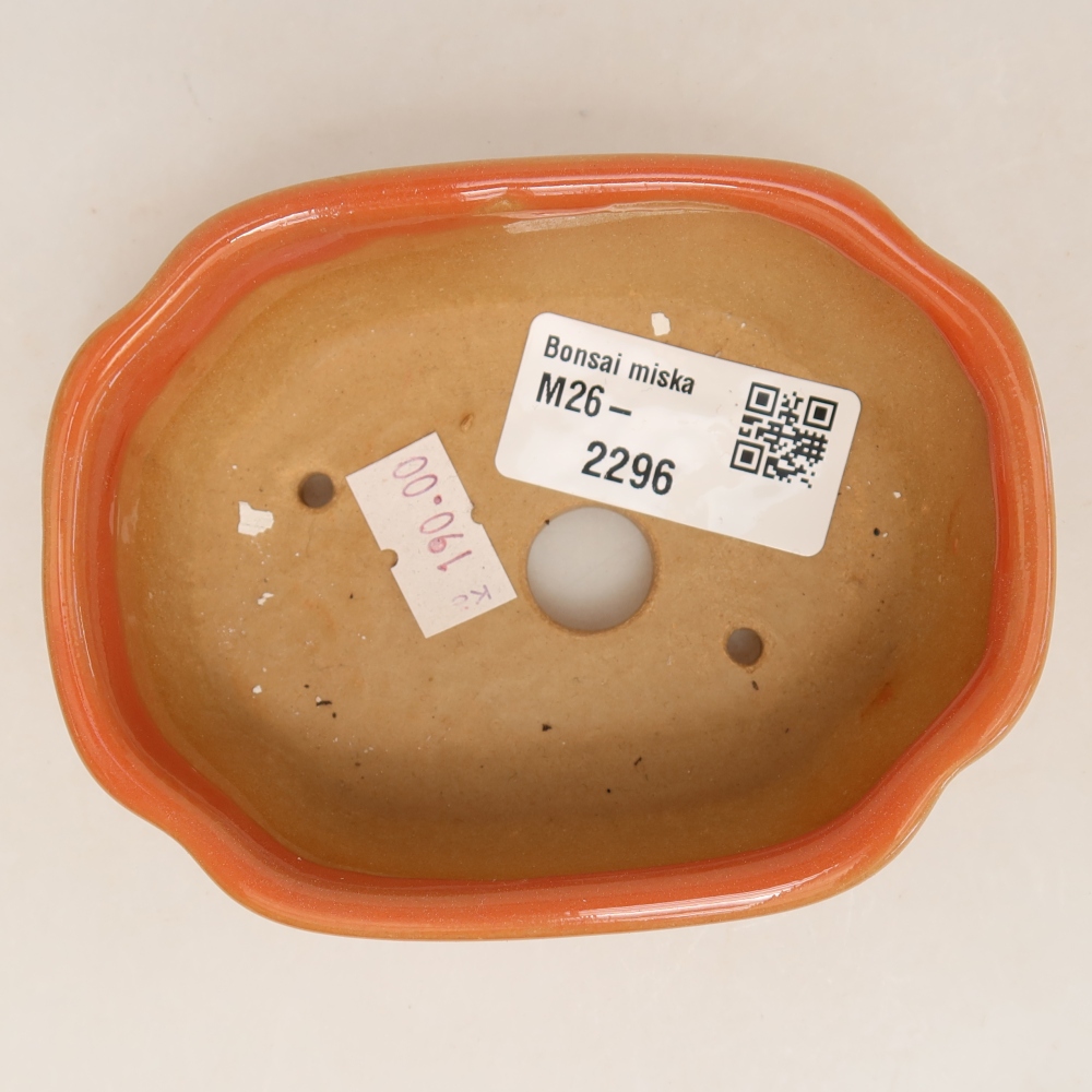 Keramická bonsai miska 10,5 x 8 x 4 cm, barva oranžová