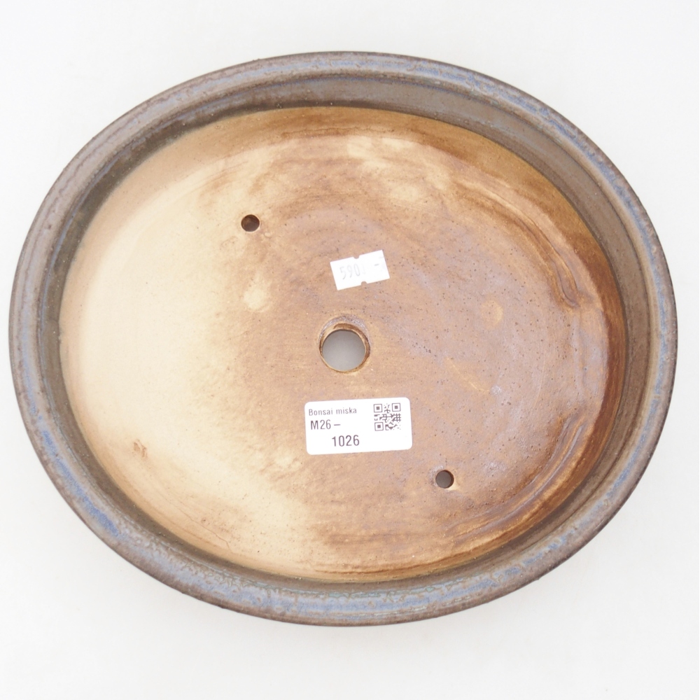 Keramická bonsai miska 24 x 21 x 5 cm, barva modrá