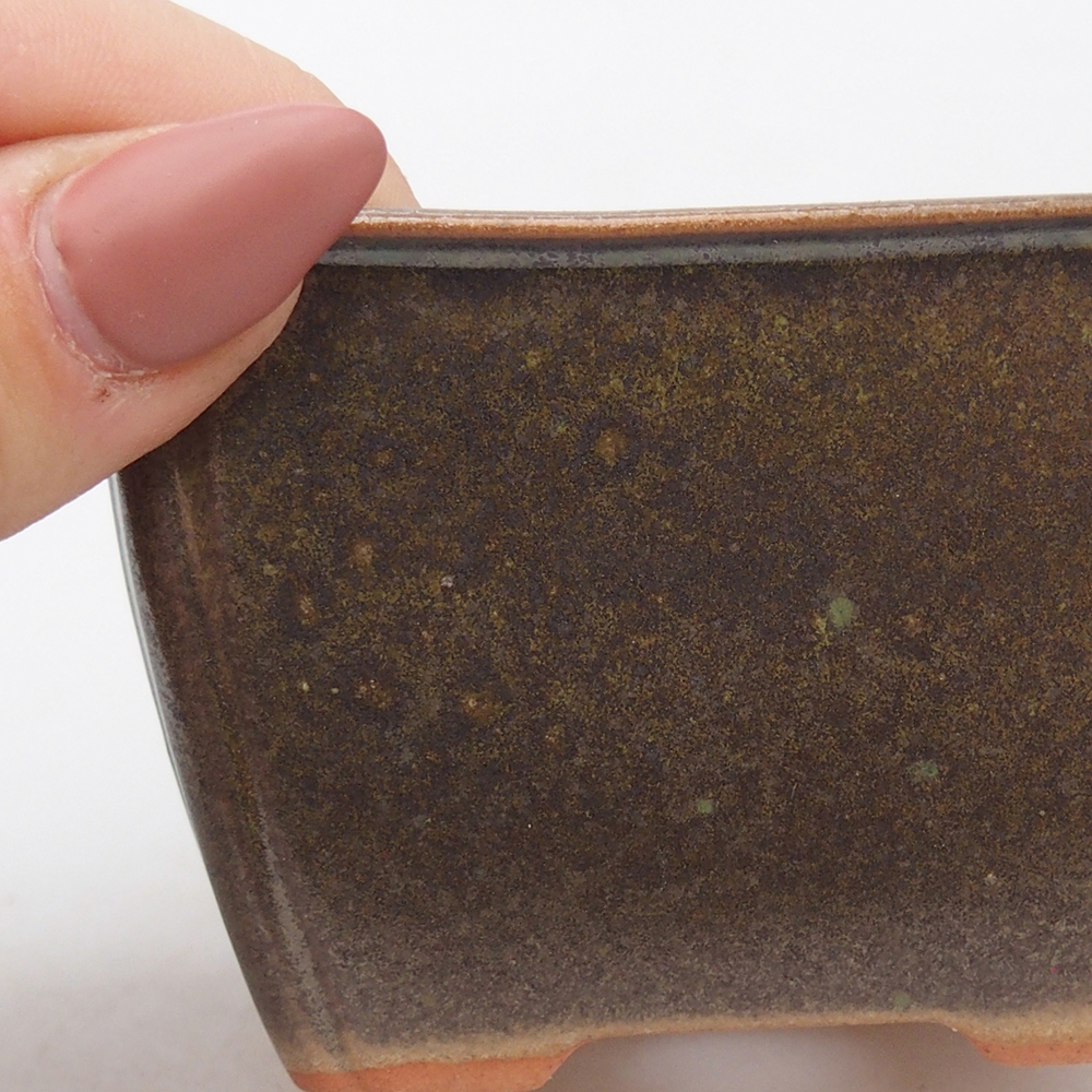 Keramická bonsai miska 8,5 x 8,5  x 5 cm, barva hnědá