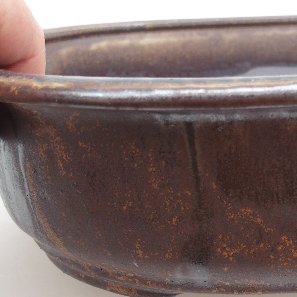 Keramická bonsai miska 23 x 19 x 7 cm, barva kovová