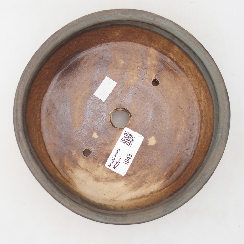 Keramická bonsai miska 17,5 x 17,5 x 5 cm, barva modrá