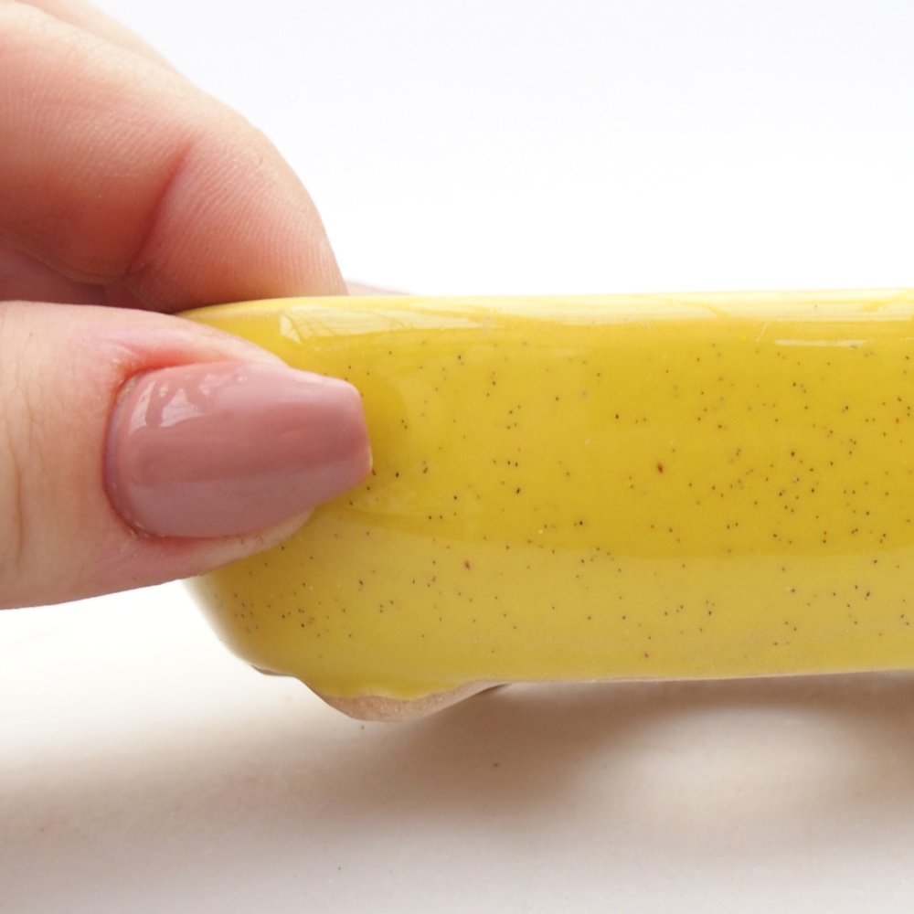 Keramická bonsai miska 9 x 6,5 x 3 cm, barva žlutá