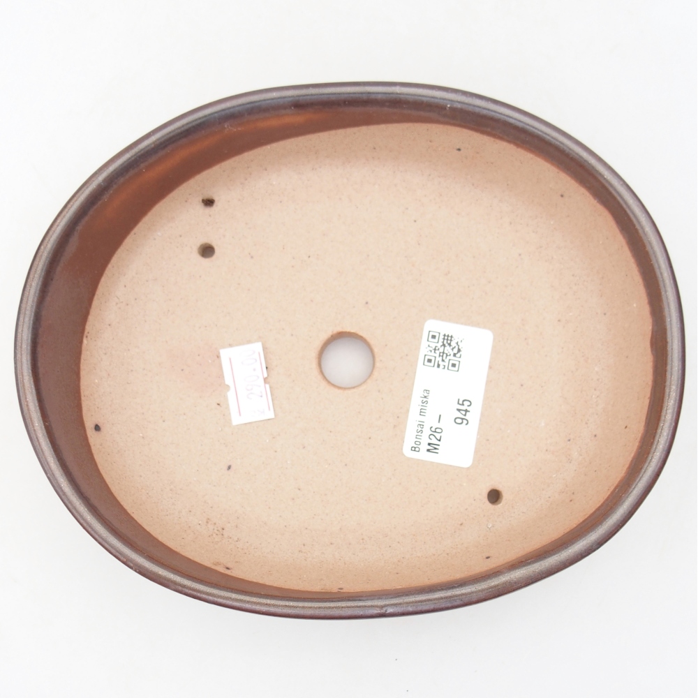 Keramická bonsai miska 17 x 14 x 4 cm, barva hnědá