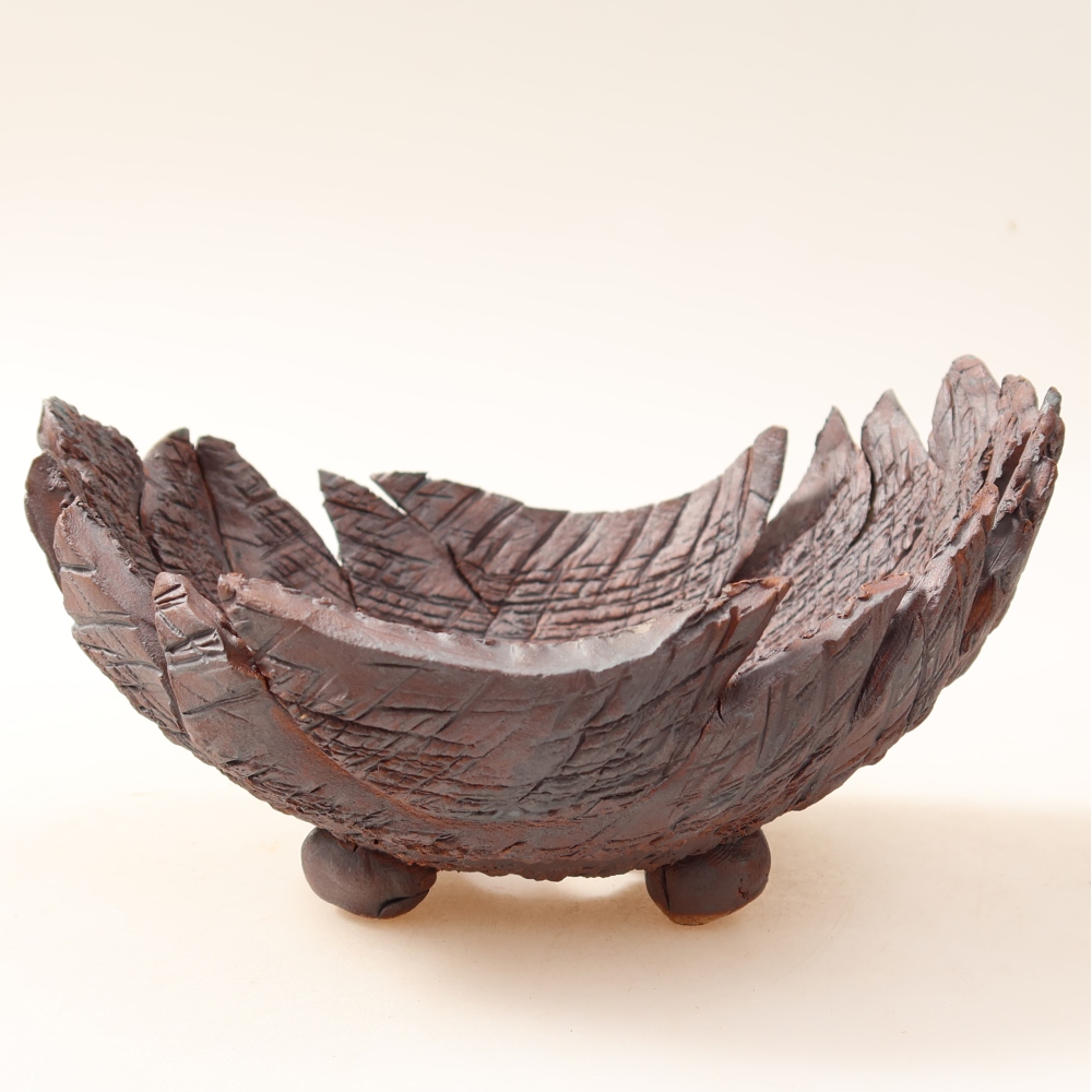 Keramická Skořápka  15,5 x 12 x 9 cm , barva hnědá