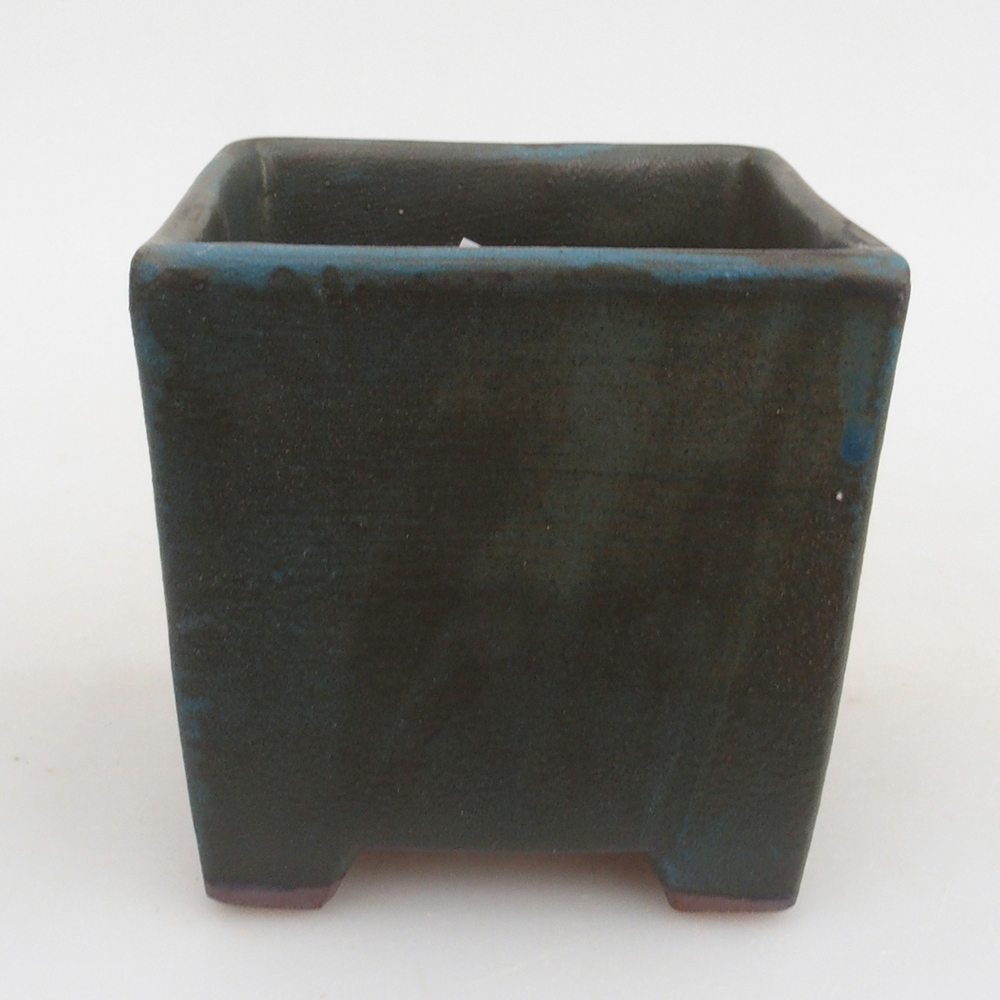 Keramická bonsai miska 8,5 x 8,5 x 8,5 cm, barva modrá