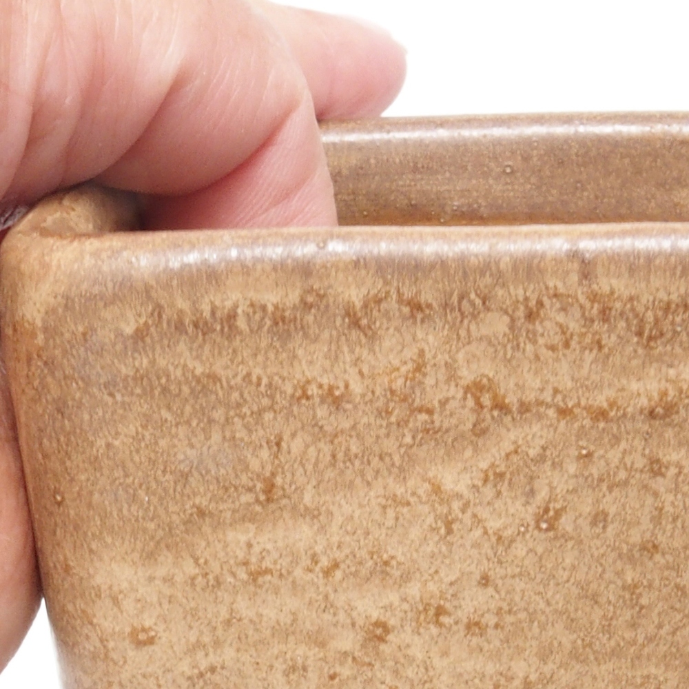 Keramická bonsai miska 8,5 x 8,5 x 11 cm, barva hnědá