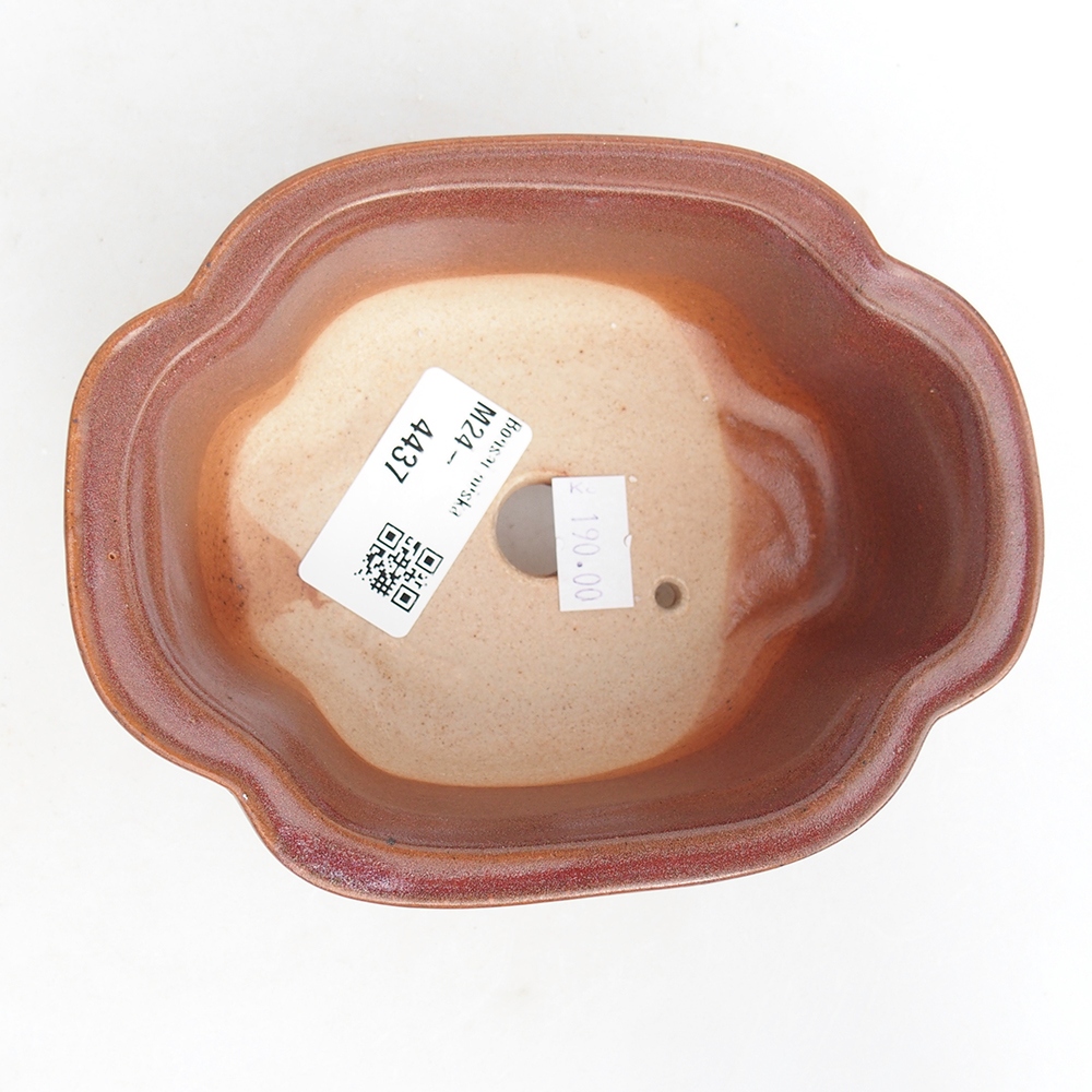 Keramická bonsai miska 13 x 10,5 x 5,5 cm, barva vínová