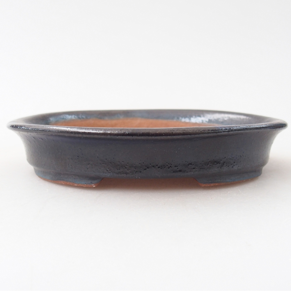 Keramická bonsai miska 12,5 x 10,5 x 2 cm, barva černá