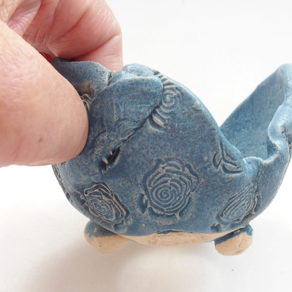 Keramická Skořápka  7 x 7 x 6 cm , barva modrá