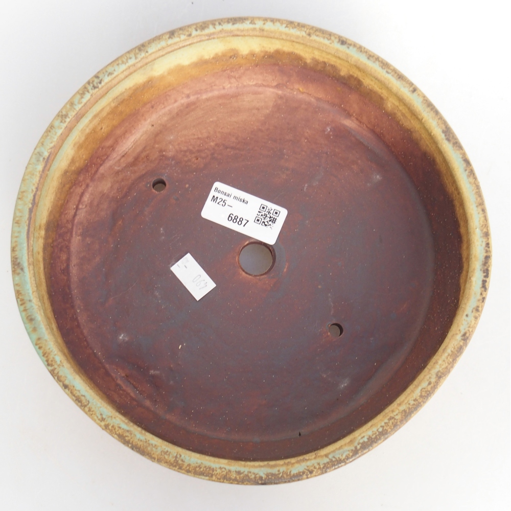 Keramická bonsai miska 21 x 21 x 6 cm, barva zelená