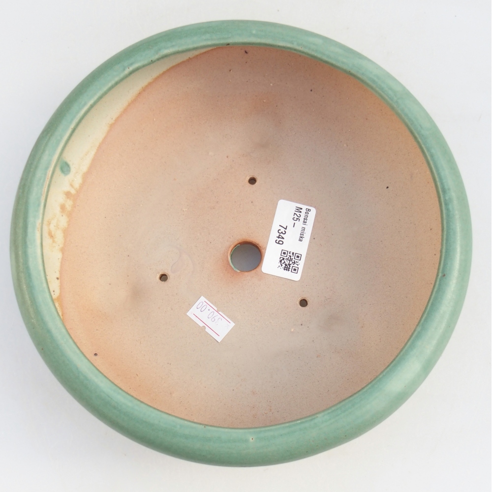 Keramická bonsai miska 21 x 21 x 7,5 cm, barva zelená