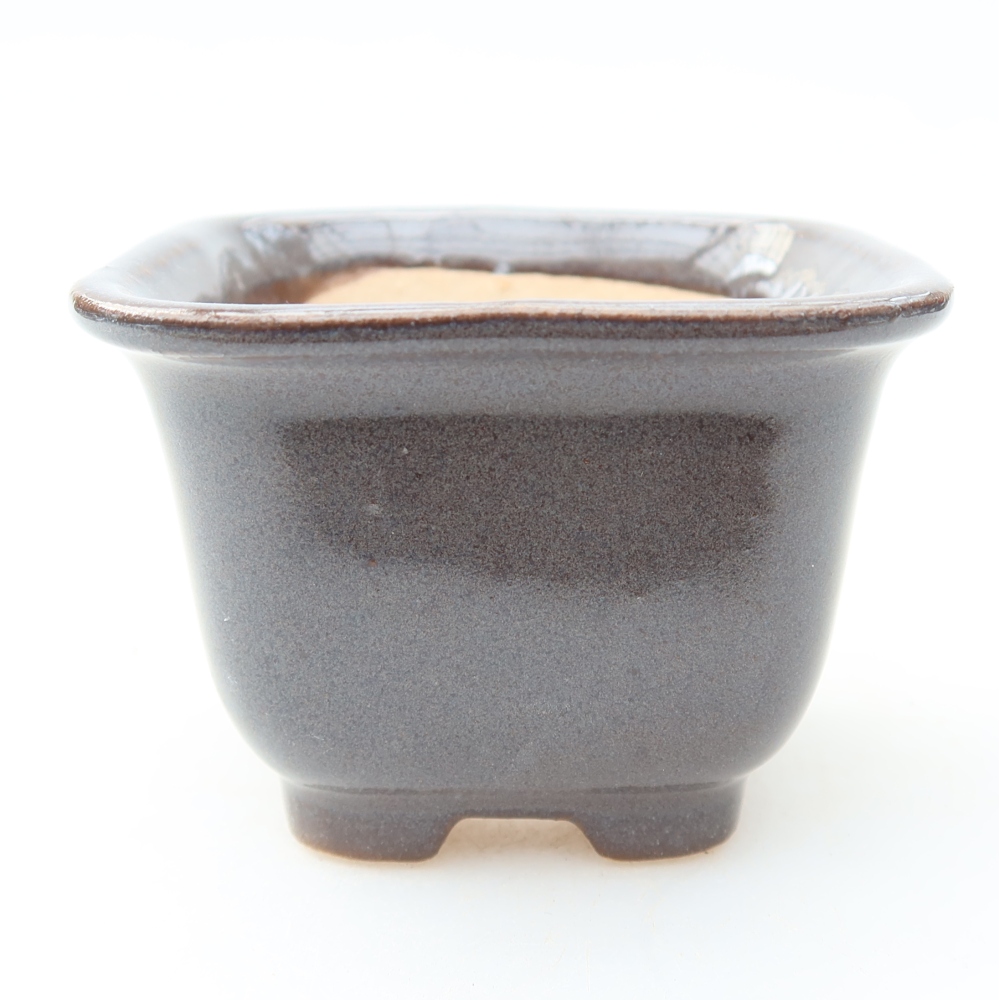 Keramická bonsai miska 6,5 x 6,5 x 5 cm, barva šedá
