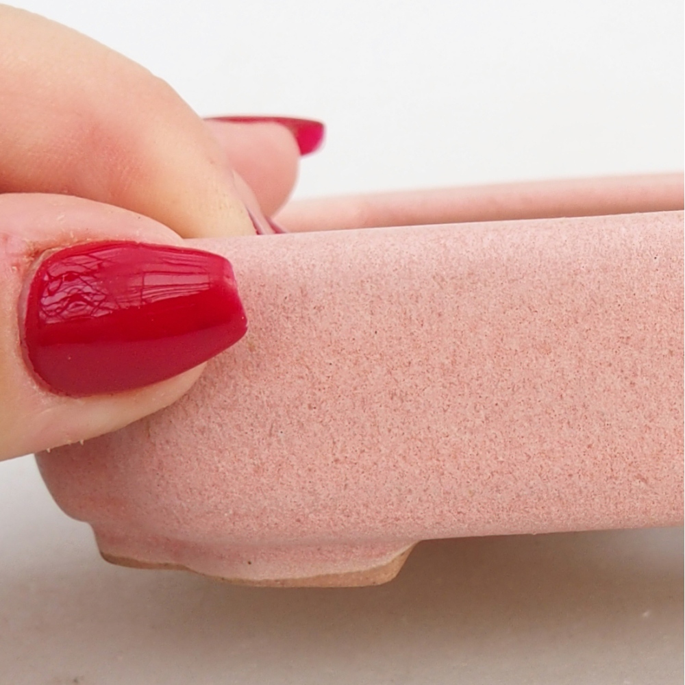 Keramická bonsai miska 12,5 x 9 x 3 cm, barva růžová