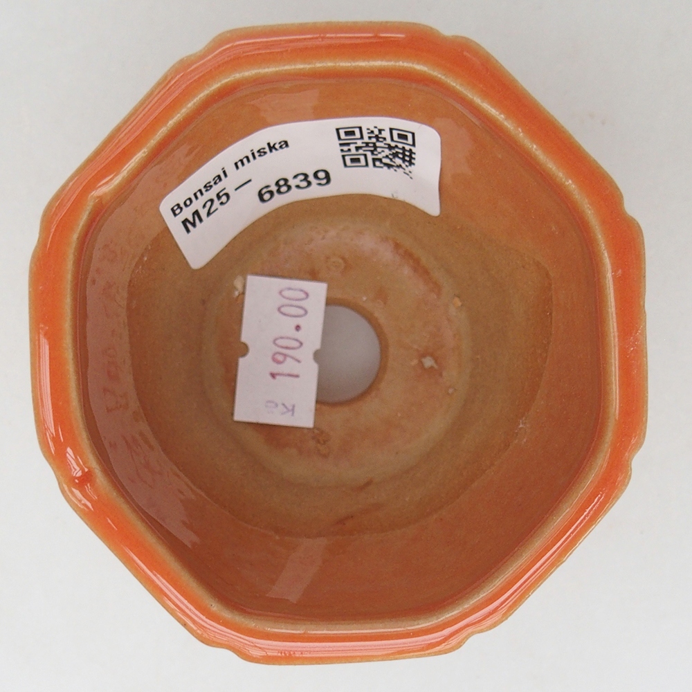 Keramická bonsai miska 7,5 x 7,5  x 6 cm, barva oranžová