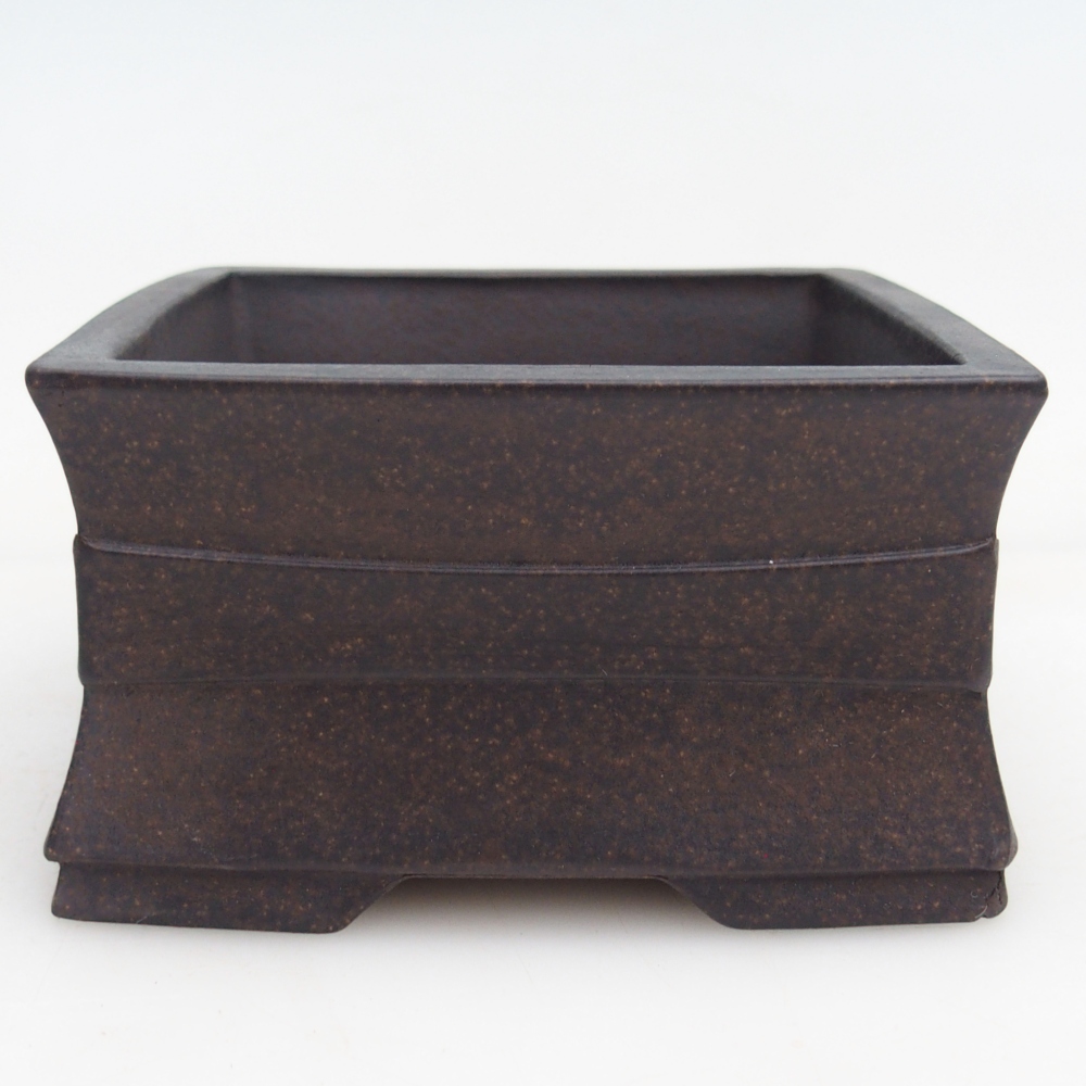 Keramická bonsai miska 12 x 12 x 6,5 cm, barva hnědookrová