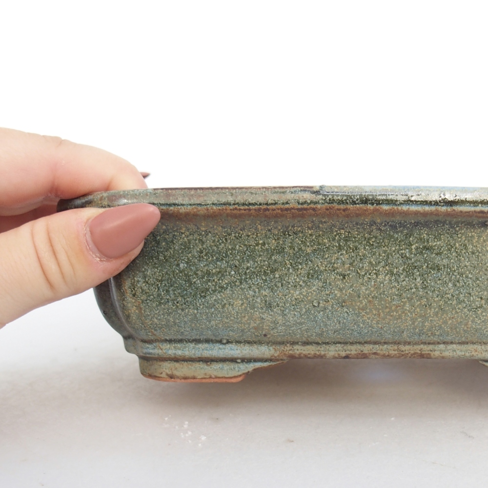 Keramická bonsai miska 18 x 13,5 x 5 cm, barva šedá