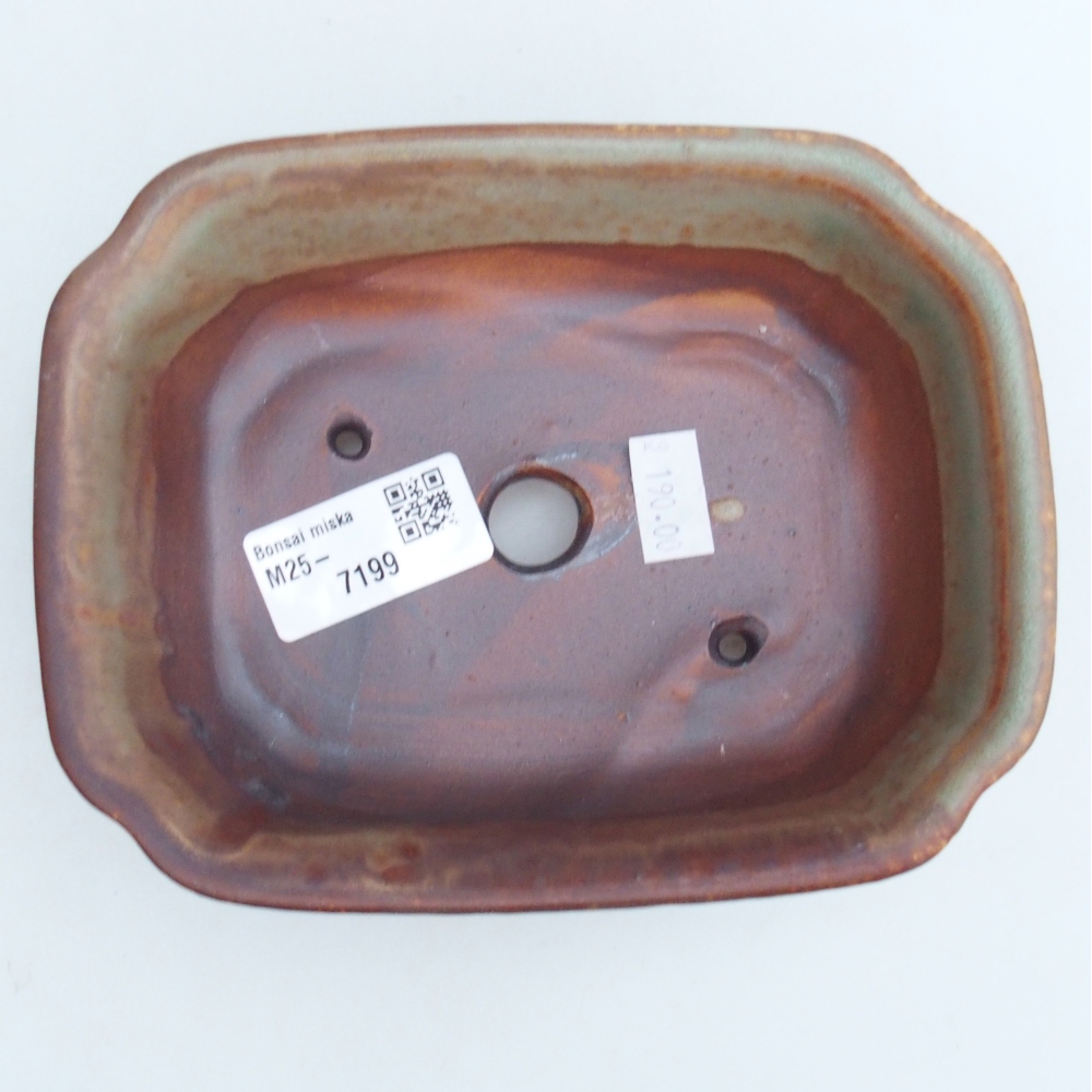 Keramická bonsai miska 16 x 12 x 5 cm, barva zelená