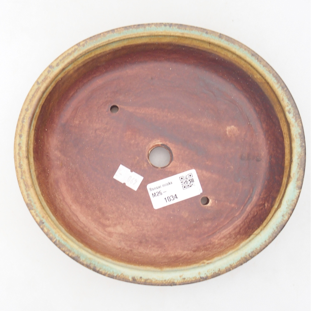 Keramická bonsai miska 21 x 19 x 8 cm, barva zelená