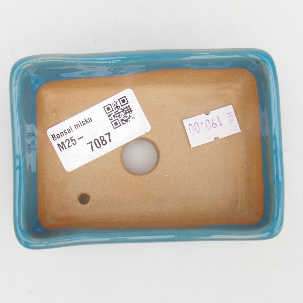 Keramická bonsai miska 10 x 7 x 3 cm, barva modrá