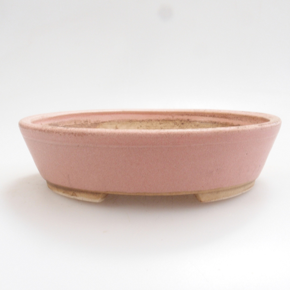 Keramická bonsai miska 15 x 13,5 x 3,5 cm, barva růžová