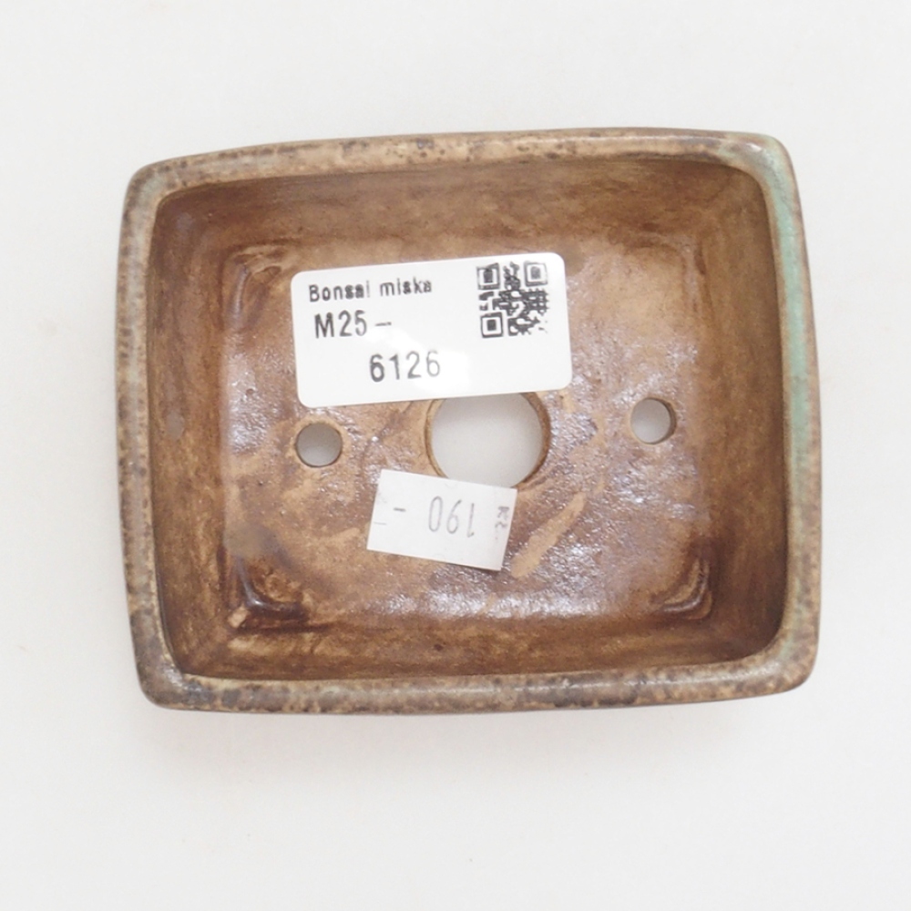 Keramická bonsai miska 9 x 7,5 x 3,5 cm, barva zelená