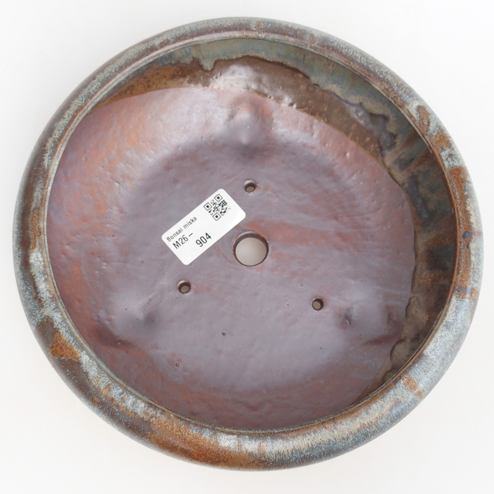 Keramická bonsai miska 21 x 21 x 7 cm, barva modrošedá