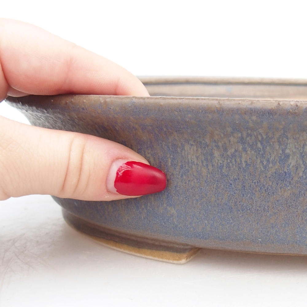 Keramická bonsai miska 26,5 x 24 x 5,5 cm, barva modrá