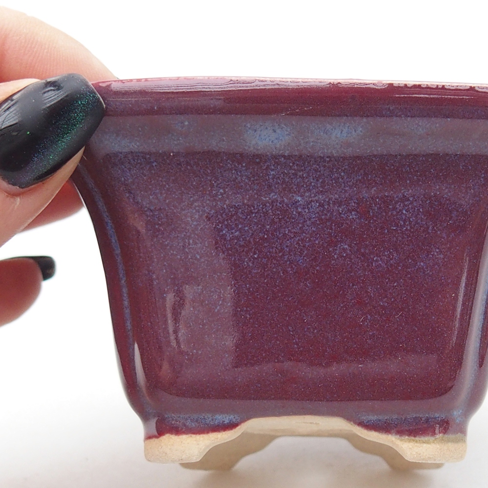 Mini bonsai miska 7,5 x 7,5 x 4,5 cm, barva vínová