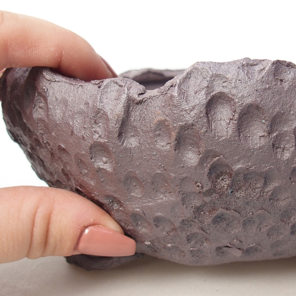 Keramická bonsai miska 17 x 17 x 7,5 cm, barva kovová