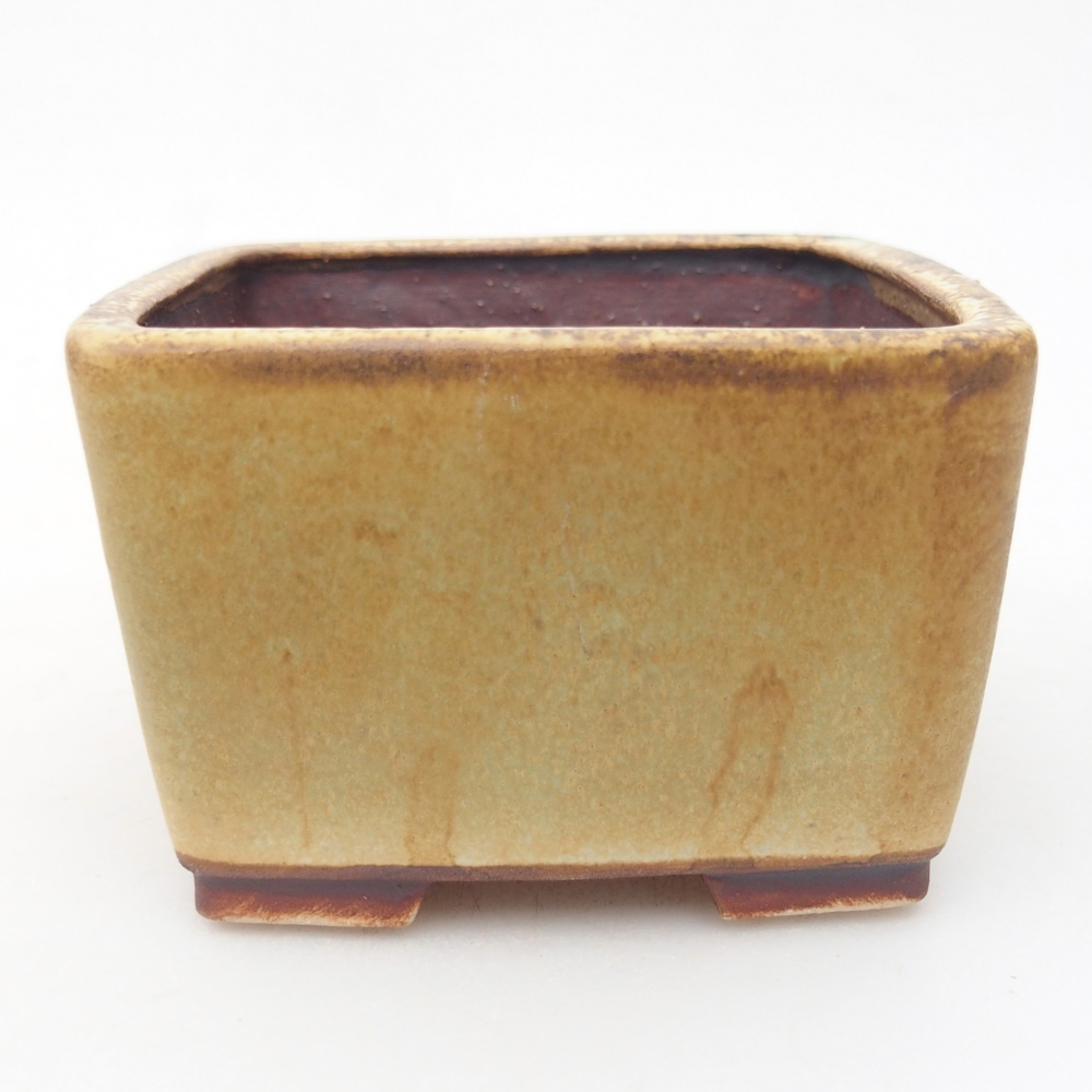 Keramická bonsai miska 8,5 x 8,5 x 5,5 cm, barva zelená