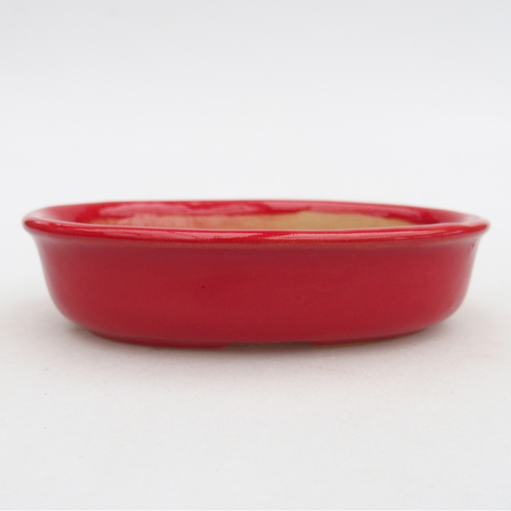 Keramická bonsai miska 12 x 8,5 x 3 cm, barva červená