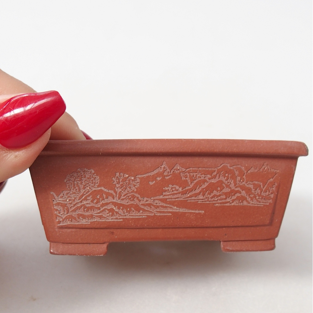 Mini bonsai miska 7,5 x 6,5 x 3 cm, barva cihlová 