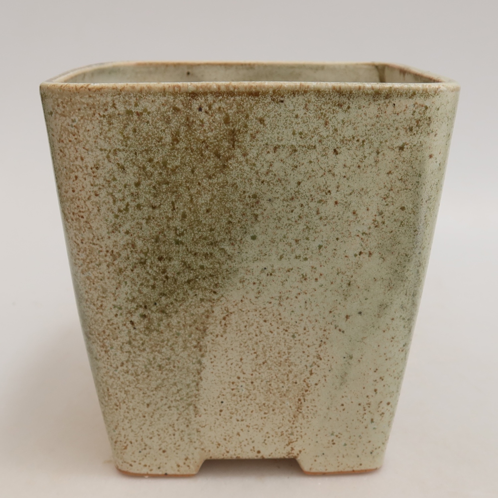Keramická bonsai miska 13,5 x 13,5 x 15 cm, barva zelená
