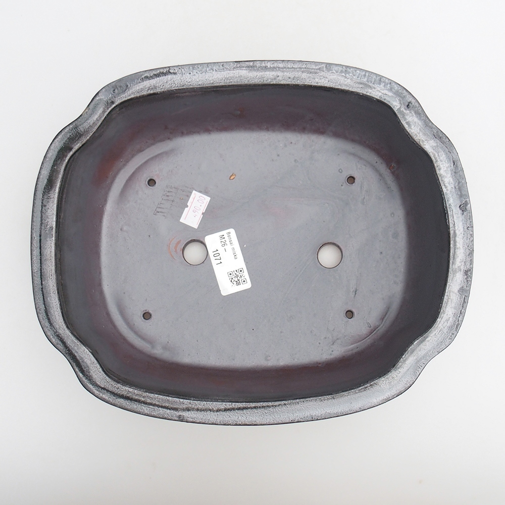 Keramická bonsai miska 24 x 19,5 x 7 cm, barva kovová