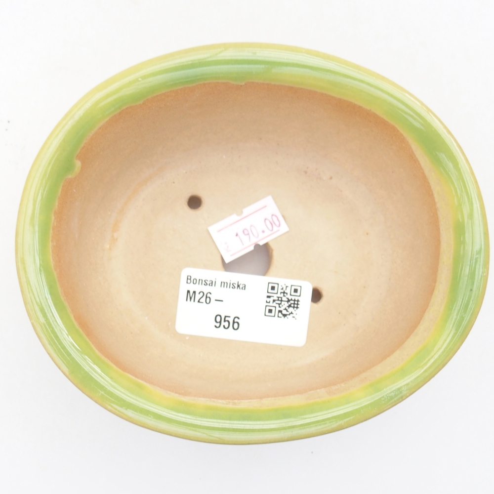 Keramická bonsai miska 12 x 10 x 5,5 cm, barva zelená
