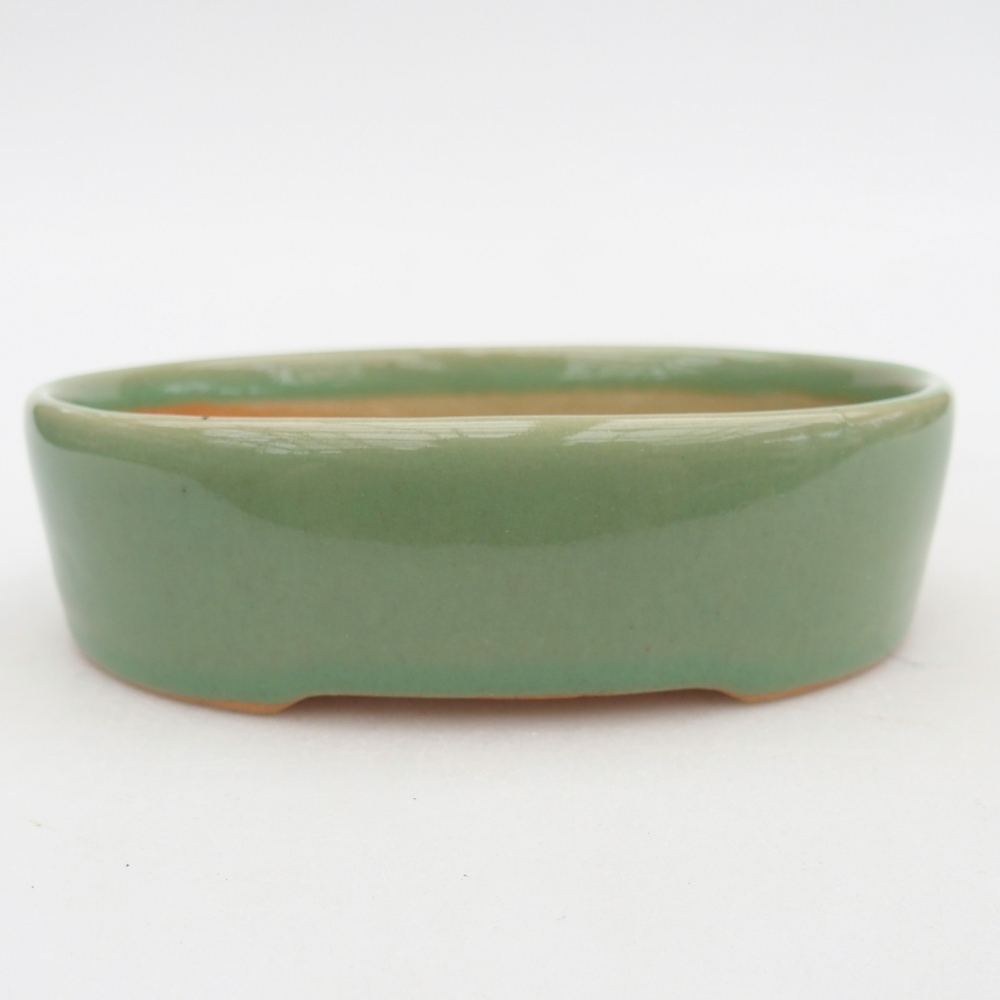 Keramická bonsai miska 12,5 x 10 x 3,5 cm, barva zelená